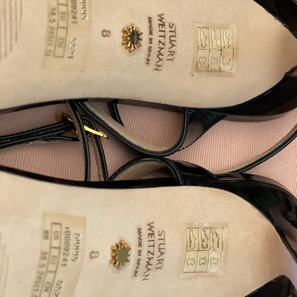 NEW Stuart Weitzman Blk PATENT Leather Sexy Sandals- Ellsie 100 Size 8 - Picture 7 of 11